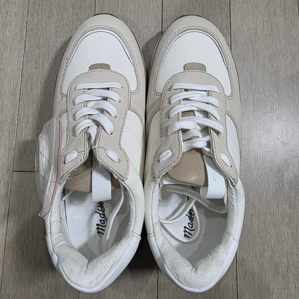 Madewell Kickoff Trainer Sneakers White Beige Neutral Colorblock Mwl Cloudlift View 4